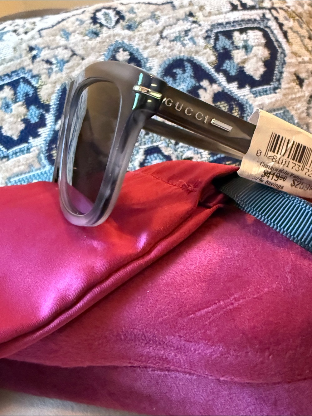 NWT Gucci Men’s Gray Acetate Sunglasses with Dark Lenses Gucci GG1444S 003